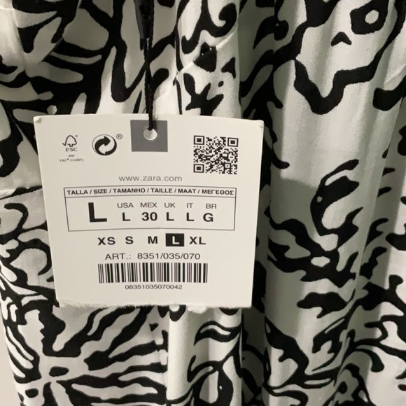 NWT Zara MIDI LINGERIE STYLE PRINT DRESS Size- LARGE - Picture 9 of 11